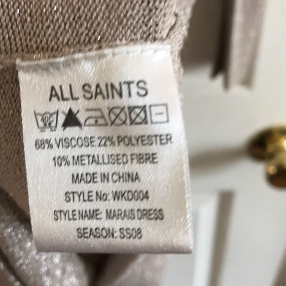 All Saints Lurex Sheer Knit Dress - Picture 4 of 8